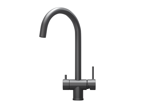 Смеситель для кухни Granula Kitchen Space 7104 графит матовый, подключение к фильтру